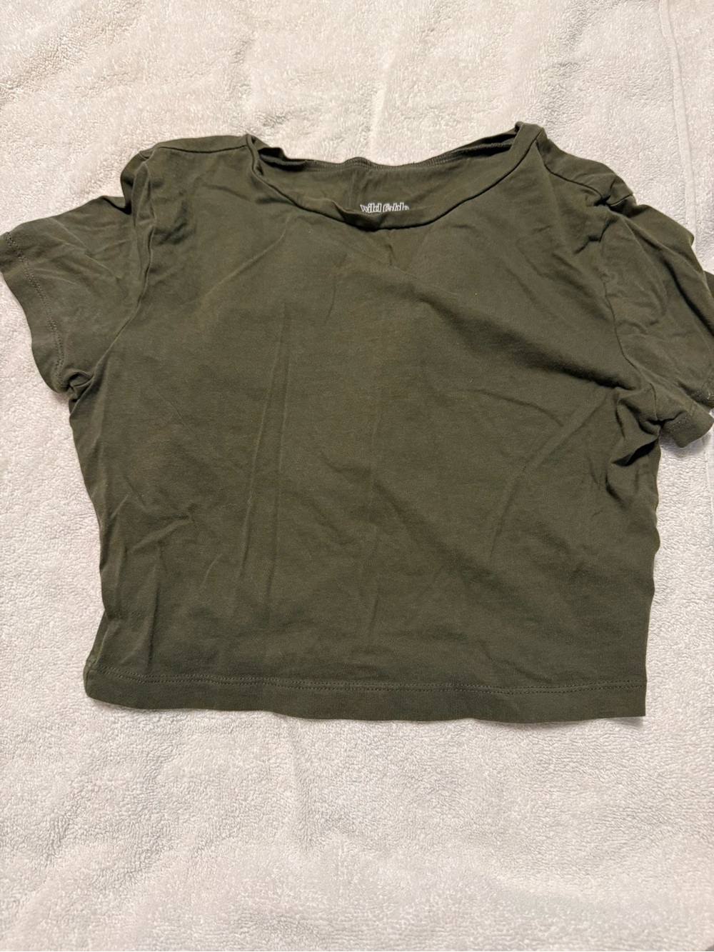 wild fable Olive Crop Tee - Short Sleeve Crew Neck